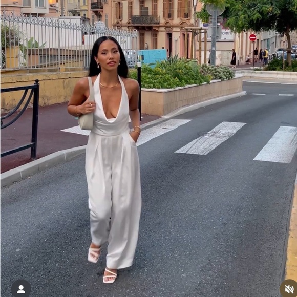 SLA the Label white Satin Trousers NWOT - Picture 1 of 6